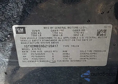 2016 GMC Sierra 1500 Sle from USA, damaged, VIN 1GTV2MEC6GZ120417